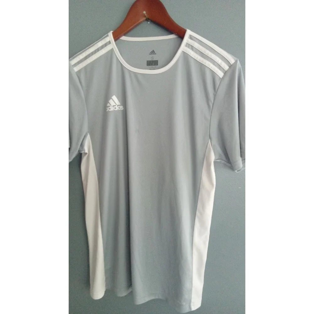 Adidas Climalite Soccer Jersey Grey White Short Sleeve Number 51 Mens Small